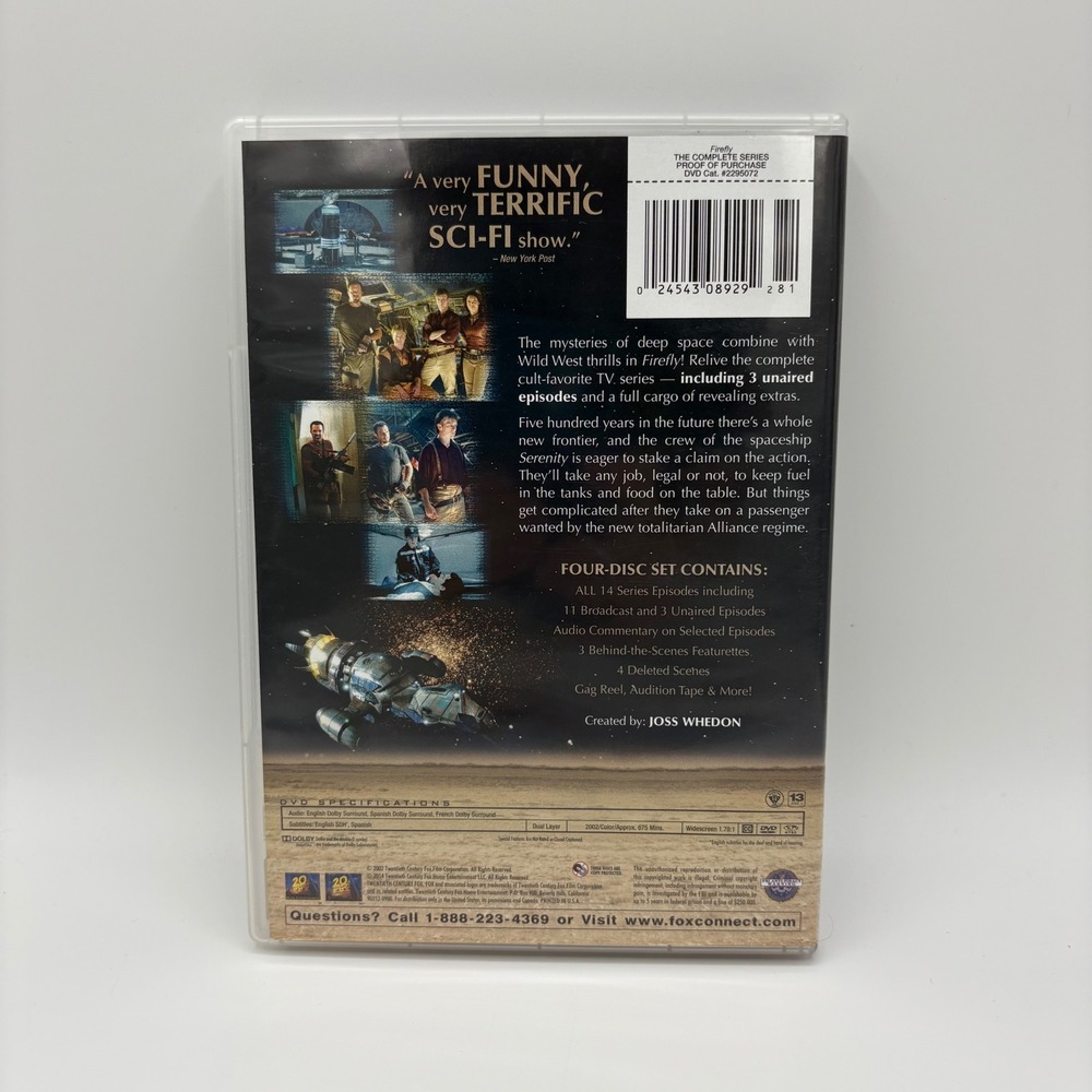 Firefly The Complete Series 4 Disc DVD Set Joss Whedon Sci Fi TV Show - Picture 2 of 5